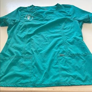 Cherokee Infinity Medium Short Sleeve Teal Scrub Uniform Top